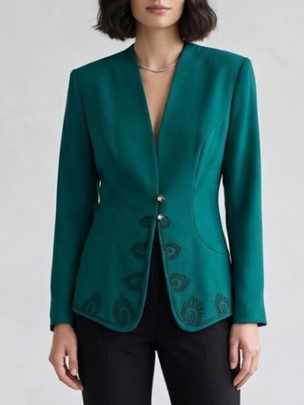 Vintage Nu-Mode Emerald Green Tailored Blazer Women’s Size Medium 10